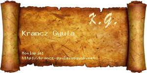 Krancz Gyula névjegykártya